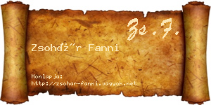 Zsohár Fanni névjegykártya