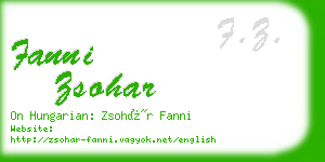 fanni zsohar business card